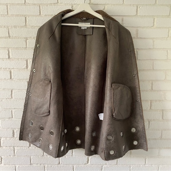 NIKKI JONES Montreal Brown Teddy Sherpa Coat Jacket Women’s Size Small - Picture 11 of 13